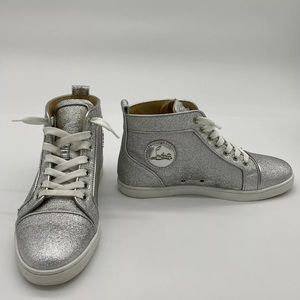 Christian Louboutin BipBip Silver Glitter Sneakers